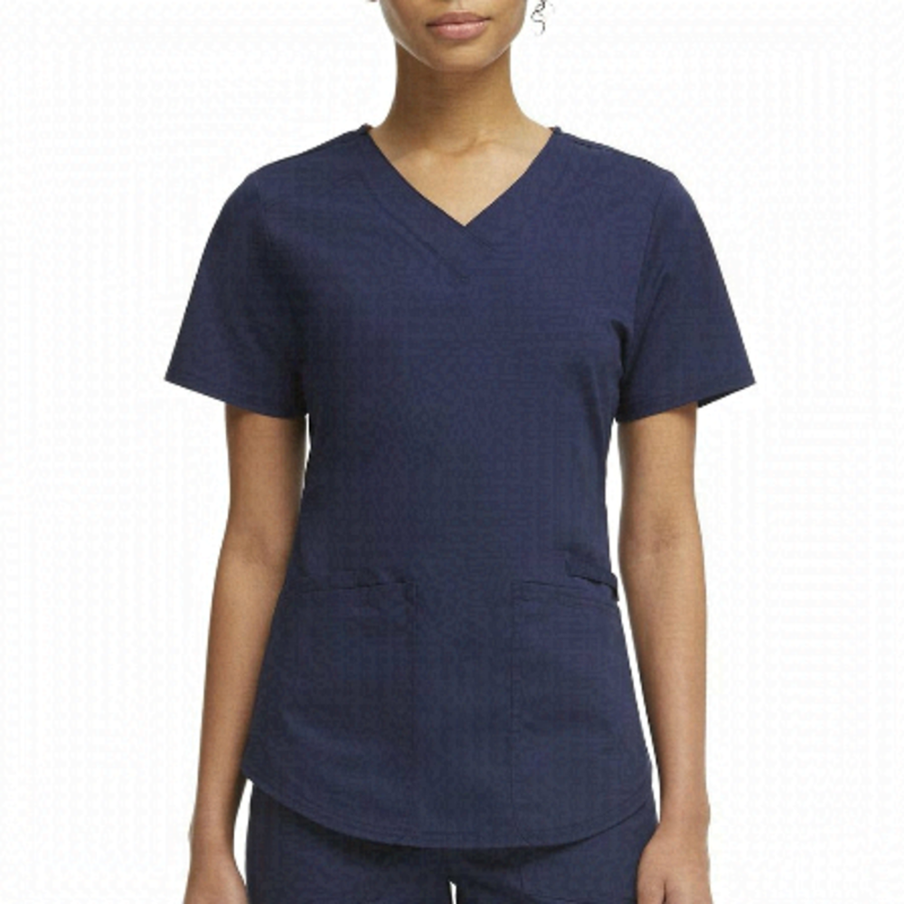 Scrubstar Women's Polyester/Cotton Blend Navy Blue Scrub Top - Size Small